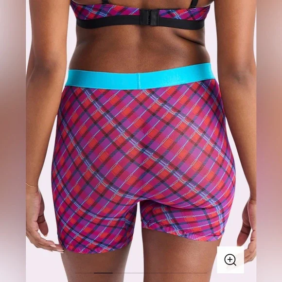 Vibrant Plaid Women's Boxer Briefs - Picture 2 of 7